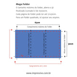Mega Folder, 63x30cm, duas dobras.