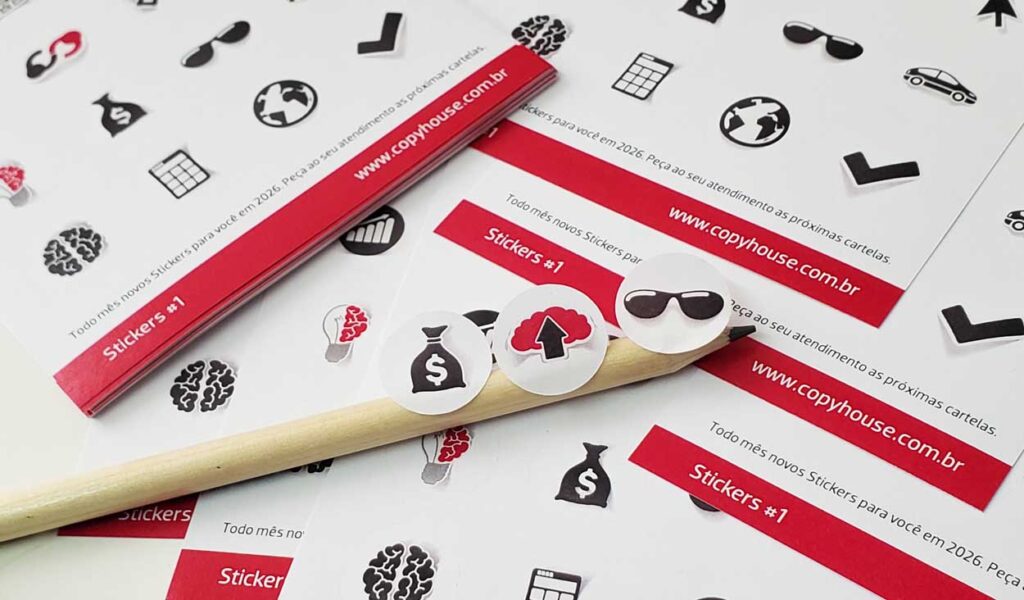 Cartela de Adesivos para nosso Calendário Rio 2026 da Copy House